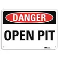 Lyle Accident Prevention, Danger, Recycled Aluminum, 10" x 14", With Mounting Holes, Engineer