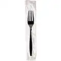 Dixie Heavy Weight Disposable Fork, Wrapped Plastic, Black, 1000 PK