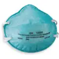 3M Disposable Respirator: Level 1, Molded, S Mask Size, Dual, Non-Adj, Metal Nose Clip, Std, 3M, 20 PK