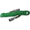 Phillips Permacoil 20 ft. 7-Way ABS Cord Coiled, Green, Zinc Die-Cast Plugs