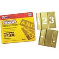 0 Thru 9, Punctuation Stencil Kit, Brass, Character Height: 1/2", Thickness: 0.012"