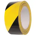 Incom Manufacturing Floor Marking Tape: Gen Purpose, Striped, Black/Yellow, 2" x 54 ft, 5.5 mil Tape Thick, INCOM