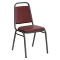 Flash Furniture Silver Vinyl Banquet Chair with Burgundy Seat Color, 1EA