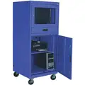 Mobile Computer Cabinet: 30" x 30" x 70", For Desktop Computer Type, Blue