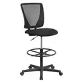 Flash Furniture Draft Chair, Drafting Chair, Black, Mesh, 25" to 30" Nominal Seat Height Range