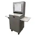 24-1/2" x 22-1/2" x 62-3/4" Steel Mobile Computer Cabinet, Light Gray