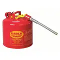 Eagle Type II Safety Can: For Flammables, Galvanized Steel, Red, Includes Hose, 15 7/8 in Ht
