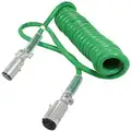 Phillips Permacoil 20 ft. 7-Way ABS Cord Coiled, Green, Zinc Die-Cast Plugs