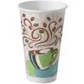 Dixie Disposable Hot Cup: Paper, Polyethylene, 16 oz Capacity, Coffee Haze, Microwave Safe, 1,000 PK
