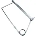 Steel Coiled Tension Snap Safety Pin, Zinc Plated Finish, 1/4" Pin Dia.