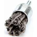 3/4" Twisted Wire End Brush, 1/4" Shank, 0.020" Wire Dia., 7/8" Bristle Trim Length