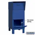 Salsbury Industries Courier Box: Blue, Front, Free Standing, Powder Coated