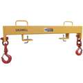 Double Fork, Double Swivel Hook Welded Steel Forklift Lifting Beam with 10,000 lb. Load Capacity