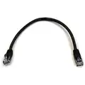 Voice and Data Patch Cord: 6, RJ45, 1 ft Lg - Patch Cord, Black