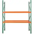 Husky Rack and Wire Pallet Rack Starter Unit; 6111 lb. Shelf Capacity, 36" D x 12 ft. H x 102" W, Green/Orange