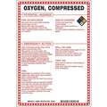 Brady Chemical Sign: Oxygen, Compressed Potential Hazards, Fiberglass, 10 in Ht, 7 in Wd