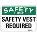 Lyle Recycled Aluminum Protective Clothing Sign with Safety First Header, 7" H x 10" W