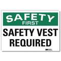 Vinyl Protective Clothing Sign with Safety First Header, 10" H x 14" W