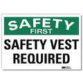 Lyle Safety Sign: Reflective Sheeting, Adhesive Sign Mounting, 7 in x 10 in Nominal Sign Size, English