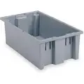 Stack and Nest Container, Gray, 10" H x 23-1/2" L x 19-1/2" W, 1 EA