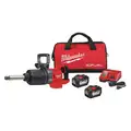 Milwaukee Impact Wrench Kit: 1 in Square Drive Size, 1,900 ft-lb Fastening Torque, Brushless Motor, 18V DC