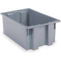 Akro-Mils Stack and Nest Container, Gray, 10"H x 19-1/2"L x 15-1/2"W, 1EA
