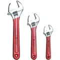 6", 8", 10" Steel Adjustable Wrench Set with Plastic Dipped Handle