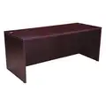 Boss Office Desk Shell: 71 in Overall Wd, 29 1/2 in, 36 in Overall Dp, Mahogany Top, 0 Pedestals