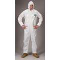 Lakeland Hooded Disposable Coveralls with Elastic Cuff, MicroMax NS Material, White, L