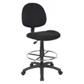 Boss Drafting Chair, Drafting Chair, Black, Fabric, 27" to 32" Nominal Seat Height Range