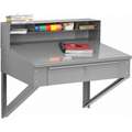Tennsco Wall Hanging Foreman's Desk: 34 1/2 in Overall W, 17 1/2 in Overall H, 29 in Overall Dp