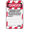 Condor Lockout Tag, Plastic, Locked Out Do Not Operate This Lock/Tag May Only Be Removed By