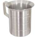 Measuring Cup, 1 qt Liquid Measure Capacity, Aluminum, Gray
