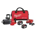 Milwaukee Impact Wrench Kit: 1 in Square Drive Size, 1,900 ft-lb Fastening Torque, Brushless Motor, 18V DC