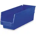 Shelf Bin, Blue, 4" H x 11-5/8" L x 4-1/8" W, 1EA