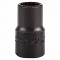 Proto 1/2" Alloy Steel Socket with 1/2" Drive Size and Black Oxide Finish