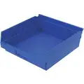 Shelf Bin, Blue, 4" H x 11-5/8" L x 11-1/8" W, 1EA