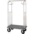 Hospitality 1 Source 71" Steel Bellmans Cart with Gray Carpet and Chrome Finish