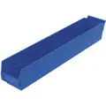 Shelf Bin, Blue, 4" H x 23-5/8" L x 4-1/8" W, 1EA