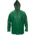 Flame Resistant Rain Jacket, PPE Category: 0, High Visibility: No, Polyester, PVC, 3XL, Green