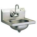 Hand Sink: Eagle, 2.2 gpm Flow Rate, Splash, 9 3/4 in x 13 1/2 in Bowl Size, 6 3/4 in Bowl Dp, 20 ga