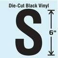 Stranco Inc Vinyl Letter S; 6" H x 3-1/2" W Character Size, Black