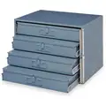 Gray Steel Sliding Drawer Racks, 4 Drawers, 11-1/4" x 15-1/4" x 11-3/4"