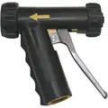 Sani-Lav Spray Nozzle: 150 psi Max. Pressure, Trigger, 3/4 in GHT, Brass/Stainless Steel, Black