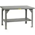 Little Giant Bolted Workbench, Steel, 30" Depth, 28" to 37" Height, 60" Width, 10,000 lb. Load Capacity