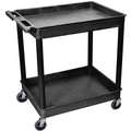 Thermoplastic Resin Flat Handle Utility Cart, 400 lb. Load Capacity, Number of Shelves: 2