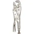 Irwin Vise-Grip Locking Plier: V, Lever, 1-1/8" Max Jaw Opening, 10"Overall L, 1-1/4" Jaw L, Plain Grip