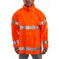 Tingley Flame Resistant Rain Jacket, PPE Category: 0, High Visibility: Yes, Polyester, PVC, 2XL, Orange