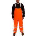 Tingley Flame Resistant Rain Bib Overall, PPE Category: 0, High Visibility: Yes, Polyester, PVC, L, Orange