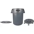 Rubbermaid Trash Can: BRUTE, Round, 44 gal Capacity, 31 1/2 in H, Gray
